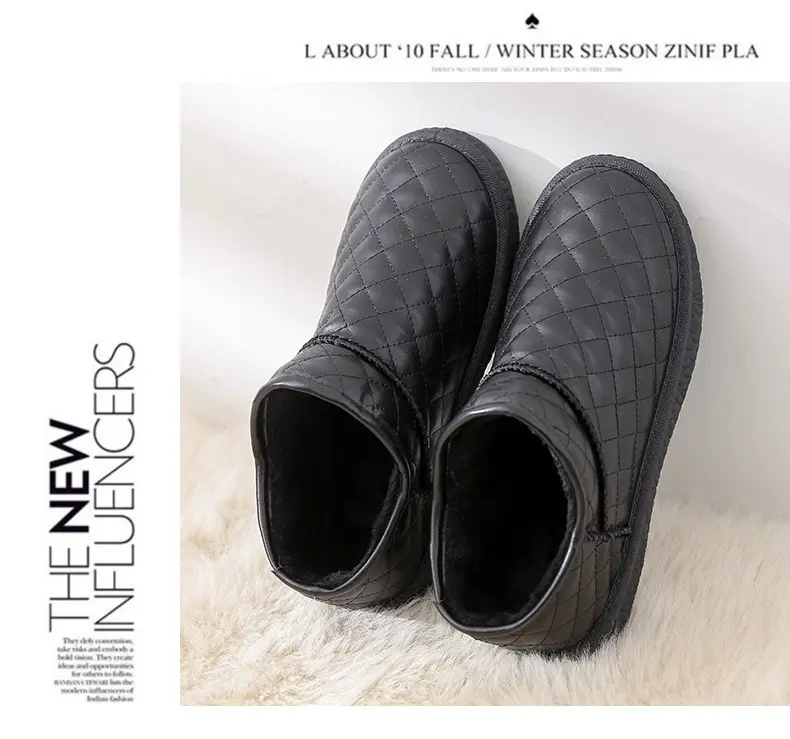 26 Styles of Winter Fleece-Lined Warm Snow Boots with Thick Soles, Closed Heels, Non-Slip Soft Soles, Versatile Waterproof Cotton Shoes, Fleece-Lined and Thickened — feature 23