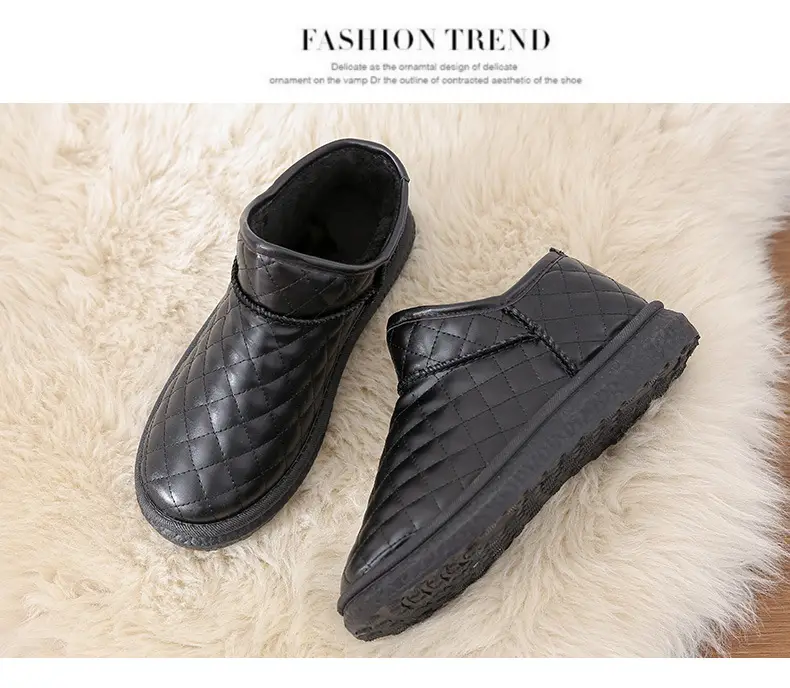 26 Styles of Winter Fleece-Lined Warm Snow Boots with Thick Soles, Closed Heels, Non-Slip Soft Soles, Versatile Waterproof Cotton Shoes, Fleece-Lined and Thickened — feature 25