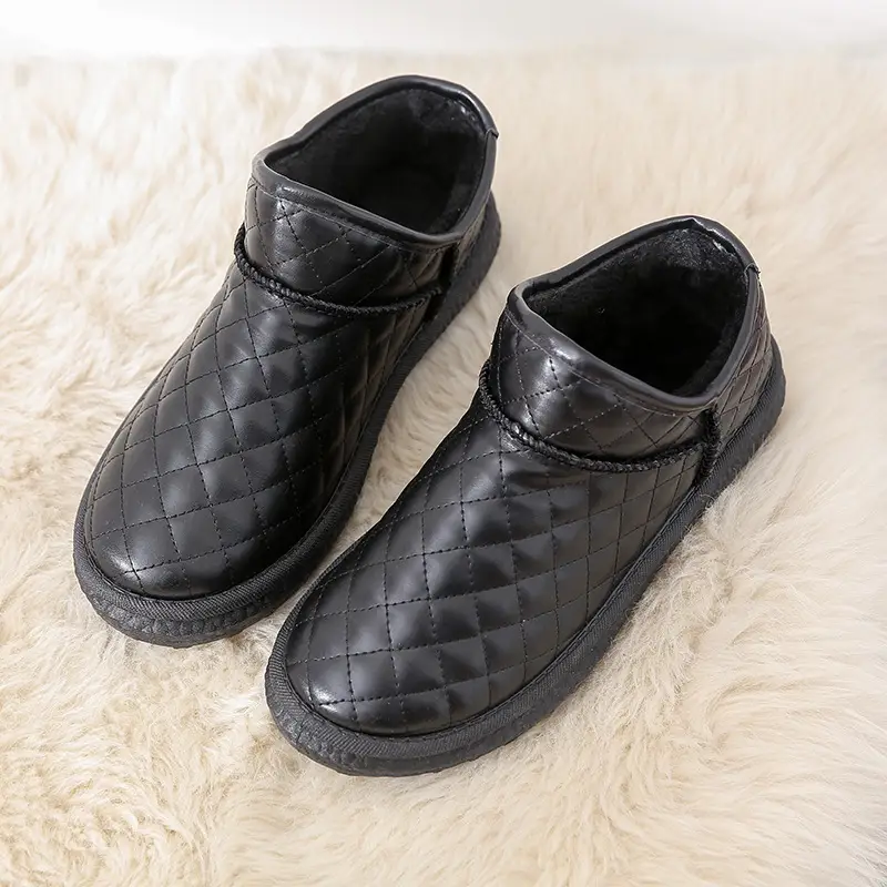 26 Styles of Winter Fleece-Lined Warm Snow Boots with Thick Soles, Closed Heels, Non-Slip Soft Soles, Versatile Waterproof Cotton Shoes, Fleece-Lined and Thickened - Image 2