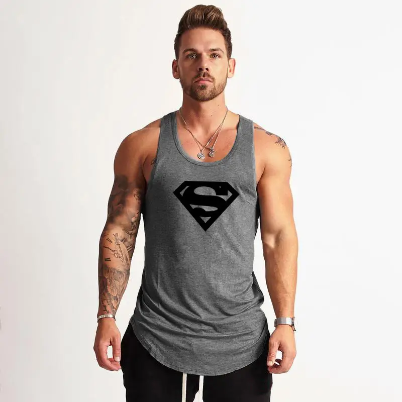 Men's White Superman Muscle Waistcoat T-Shirt - Image 2