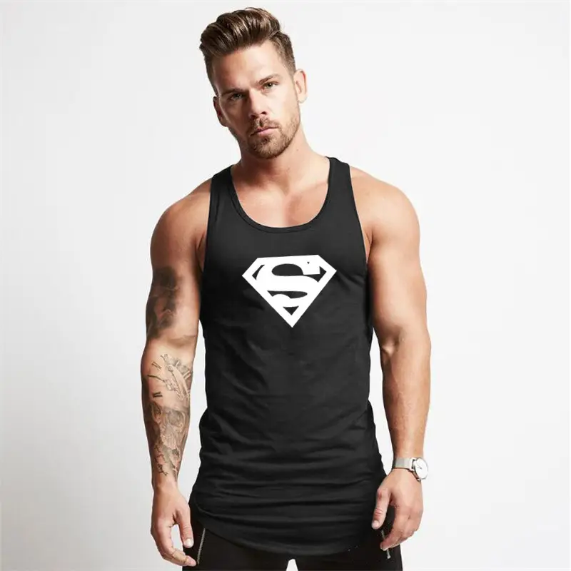 Men's White Superman Muscle Waistcoat T-Shirt - Image 3