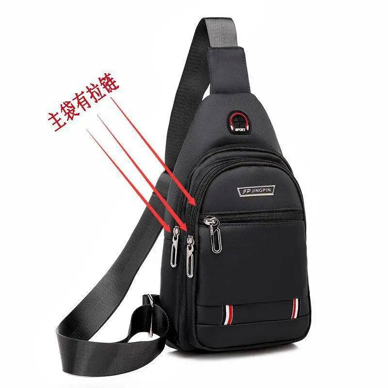 Men's Waterproof Oxford Crossbody Bag Black Business Style - Image 7