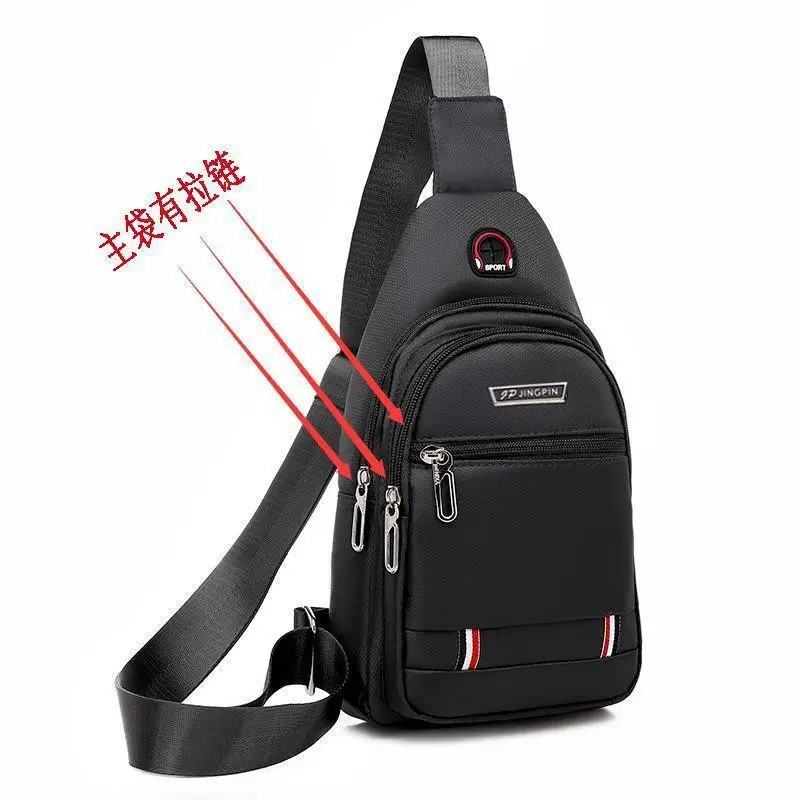 Men's Waterproof Oxford Crossbody Bag Black Business Style - Image 2