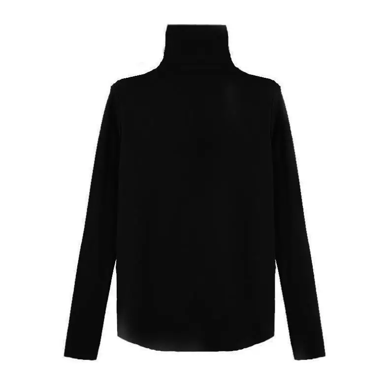 Women Long Sleeve Turtleneck Shirt Solid Color Slim Fit 2025 - Image 7