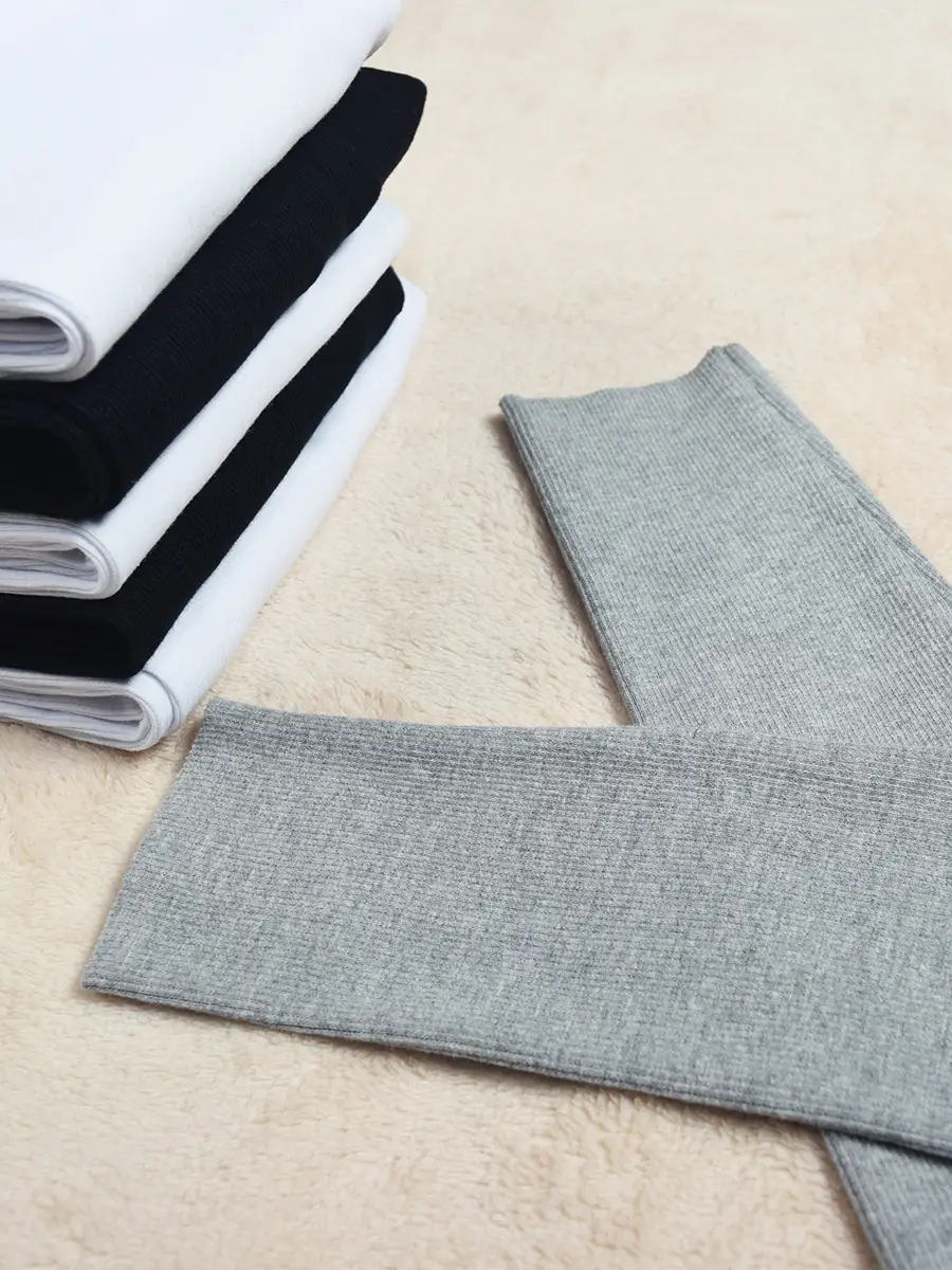 Women Cotton Ribbed Leggings High Waist Slim Fit Winter - Image 8