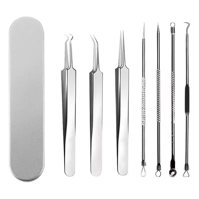 Stainless Steel Acne Clip Set Blackhead Removal Tweezers