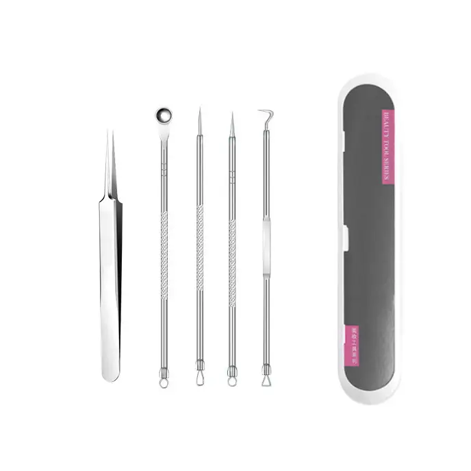 Stainless Steel Acne Clip Set Blackhead Removal Tweezers