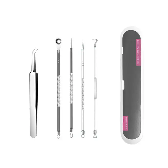 Stainless Steel Acne Clip Set Blackhead Removal Tweezers