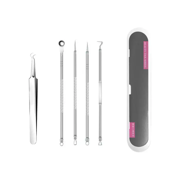 Stainless Steel Acne Clip Set Blackhead Removal Tweezers