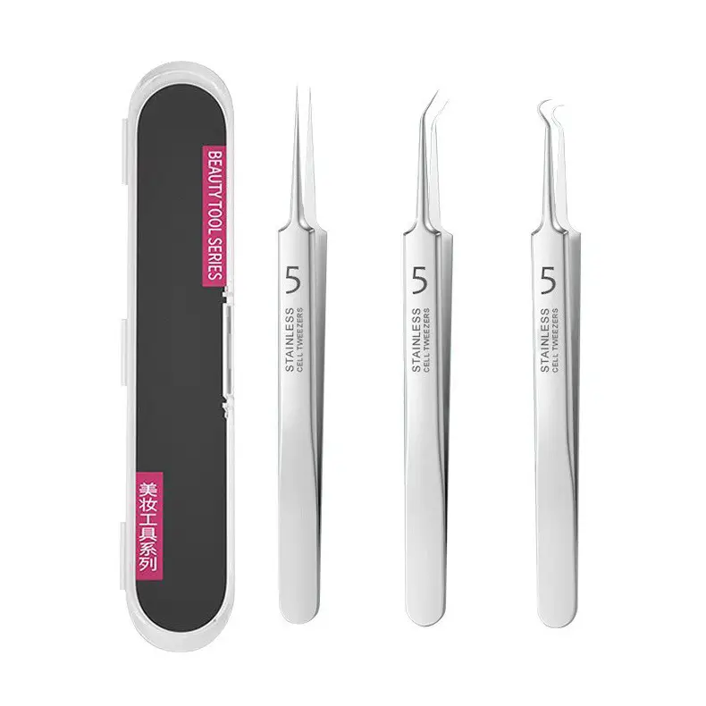 Stainless Steel Acne Clip Set Blackhead Removal Tweezers