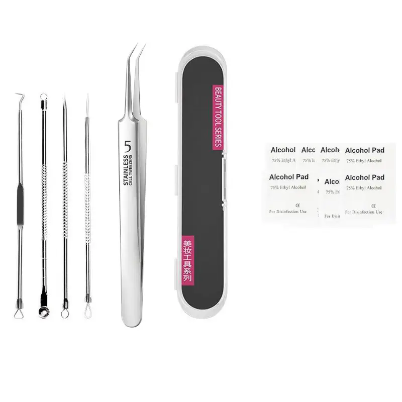 Stainless Steel Acne Clip Set Blackhead Removal Tweezers