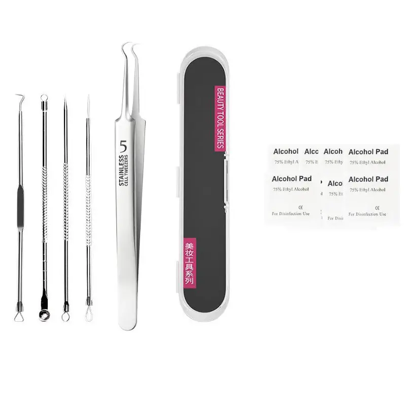 Stainless Steel Acne Clip Set Blackhead Removal Tweezers