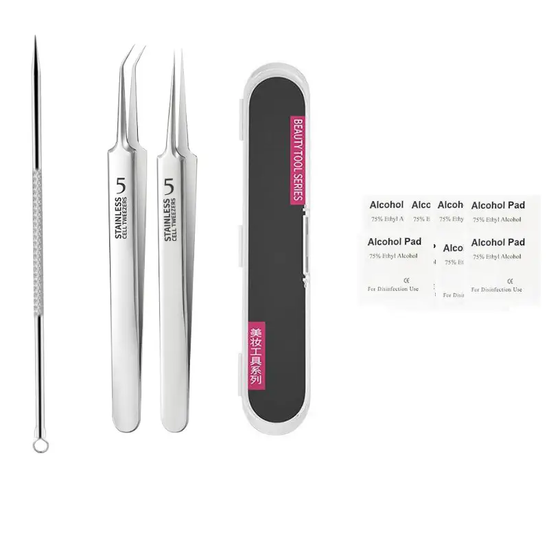Stainless Steel Acne Clip Set Blackhead Removal Tweezers
