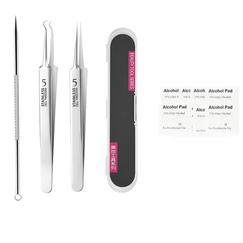 Stainless Steel Acne Clip Set Blackhead Removal Tweezers