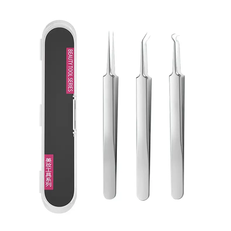 Stainless Steel Acne Clip Set Blackhead Removal Tweezers