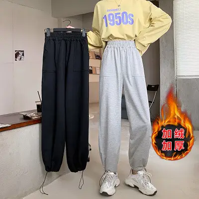 Women 2020 Fleece Pants Set Yellow 1950s - Image 6