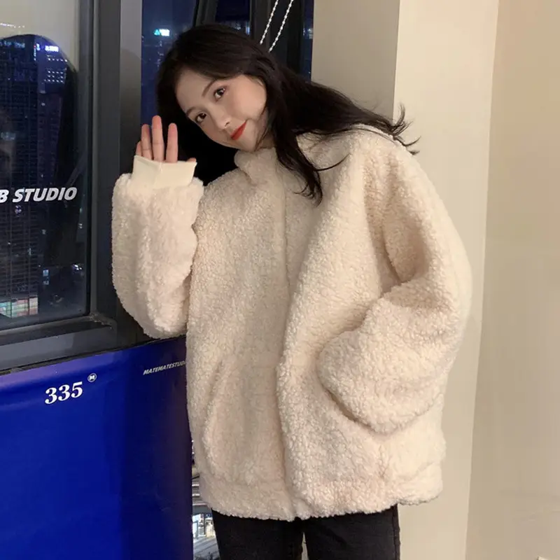White Bear Ears Japanese Ins Loose Winter Coat