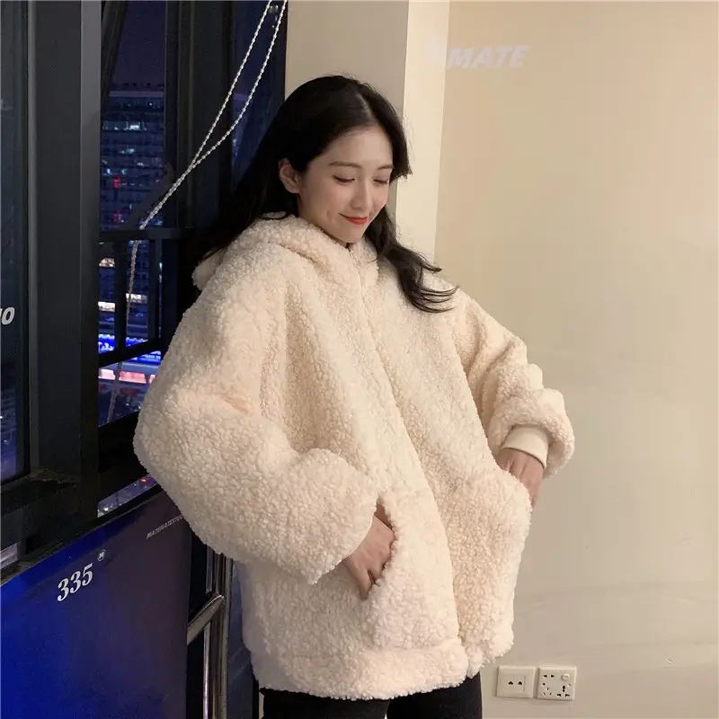 White Bear Ears Japanese Ins Loose Winter Coat — feature 21
