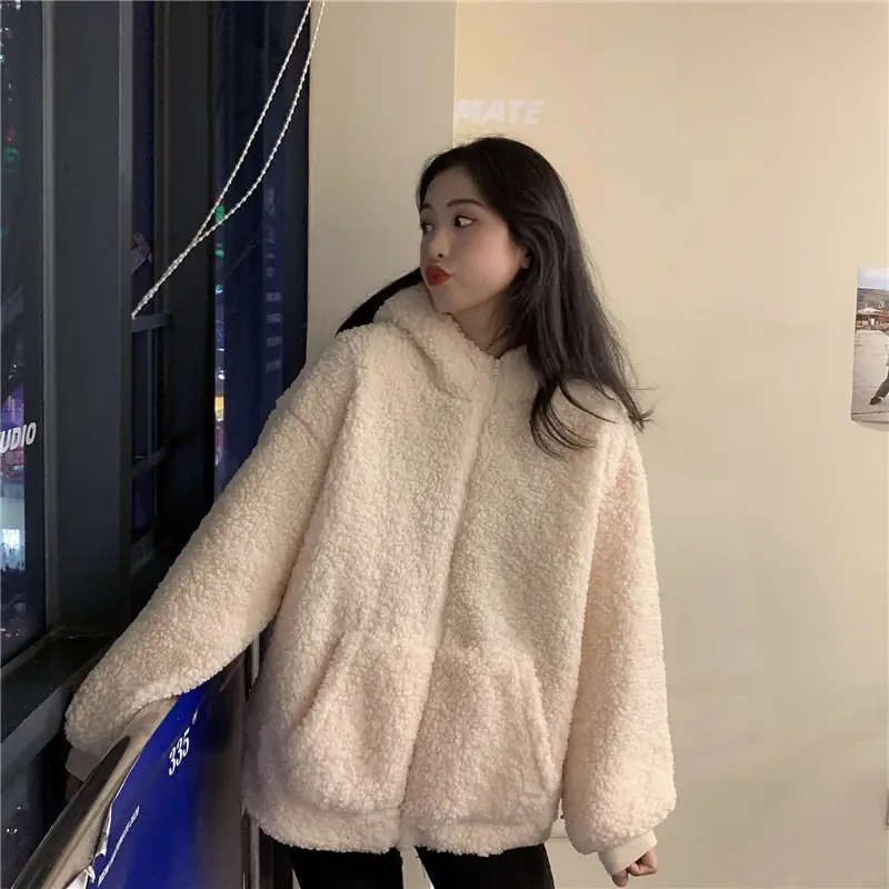 White Bear Ears Japanese Ins Loose Winter Coat — feature 23