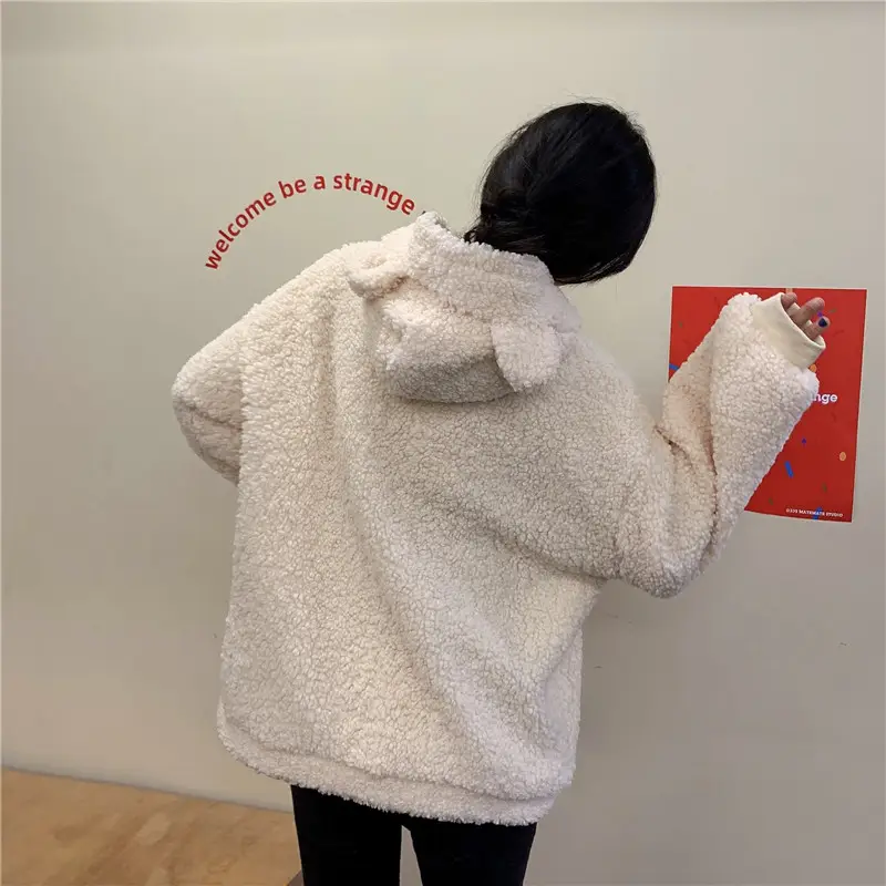 White Bear Ears Japanese Ins Loose Winter Coat — feature 25
