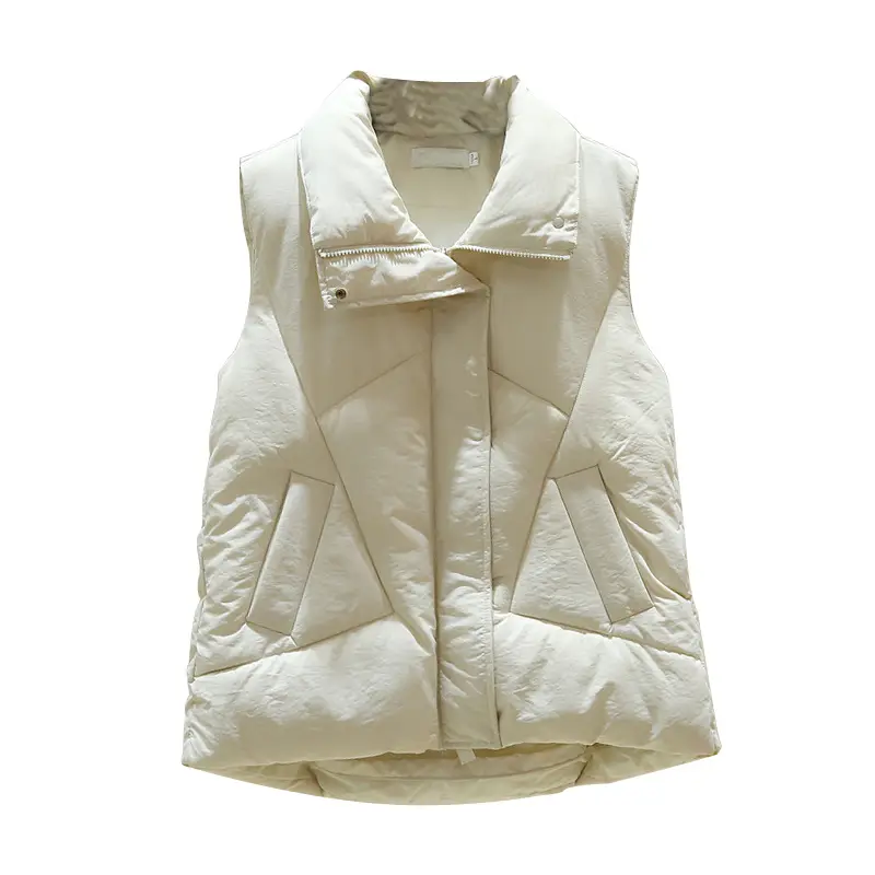 Black Hooded Down Cotton Vest for Women 2025 Winter - Image 6