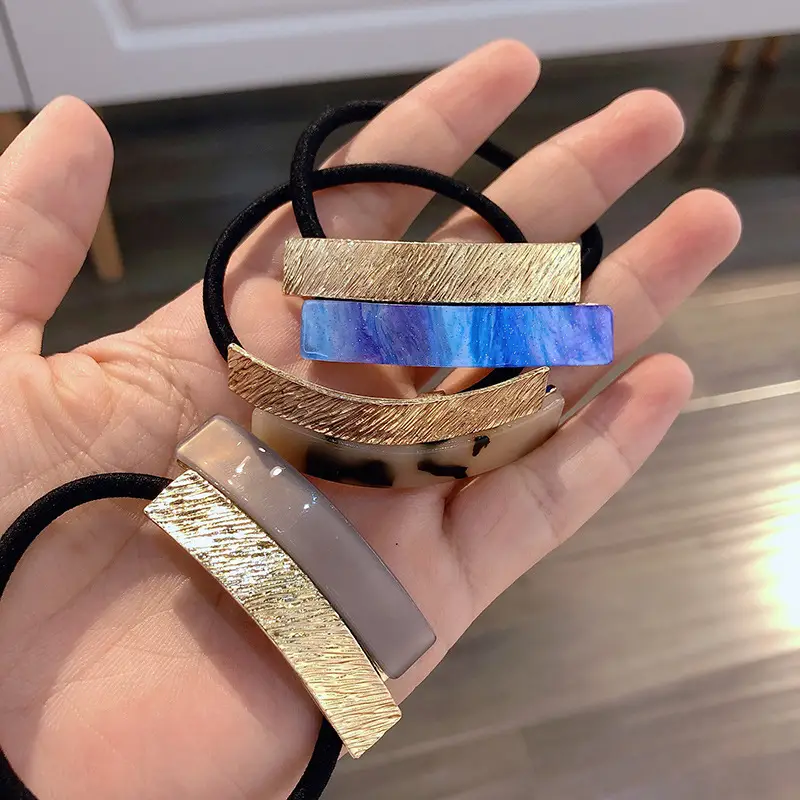Vintage Accessories Geometric Hair Ring Blue Metal Women - Image 9