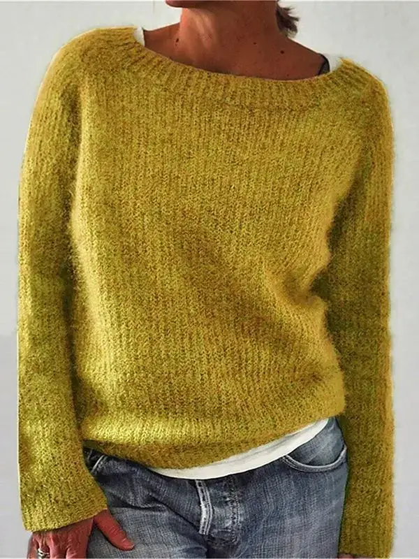 Women Knitted Black Round Neck Sweater - Image 10