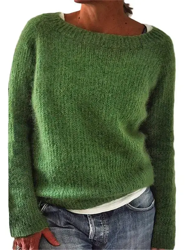 Women Knitted Black Round Neck Sweater - Image 11