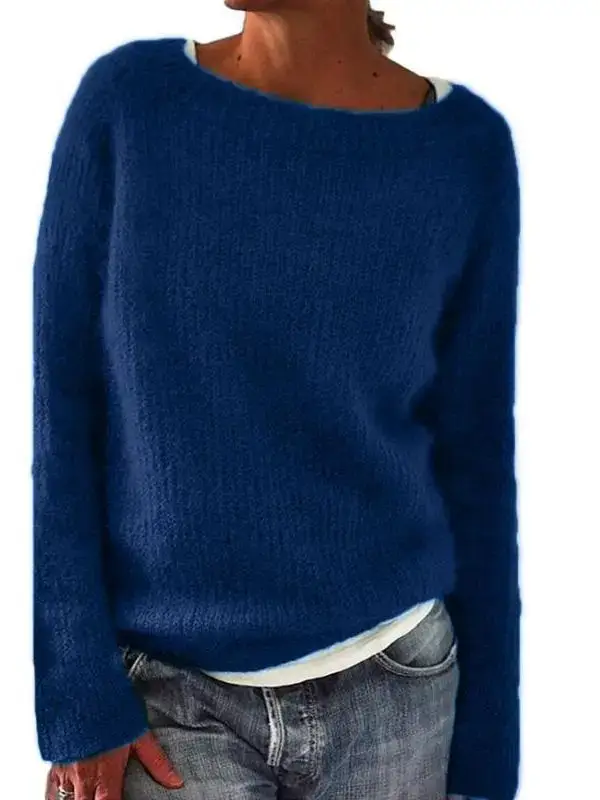 Women Knitted Black Round Neck Sweater - Image 13