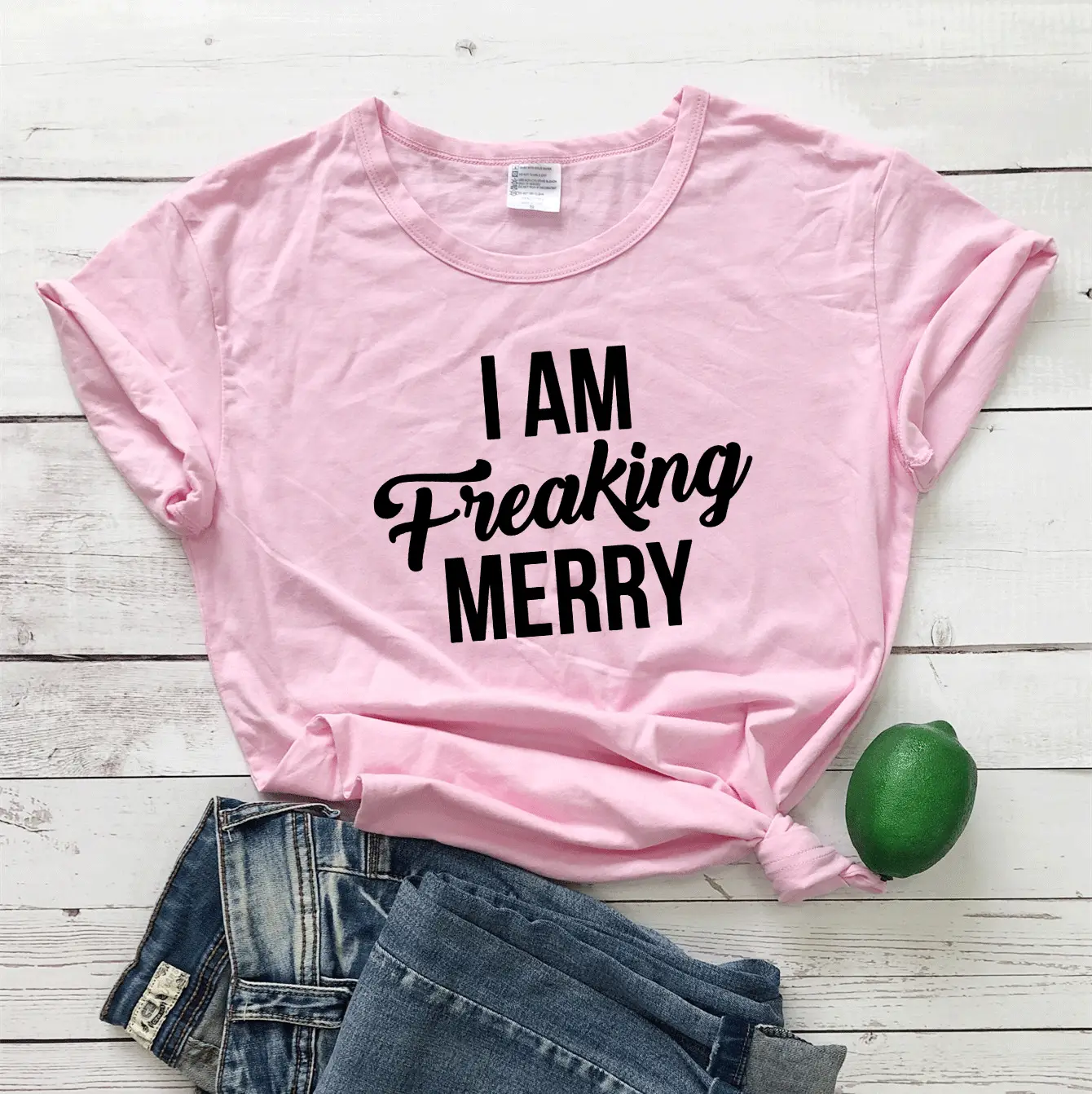 Christmas T-Shirt I Am Freaking Merry Black
