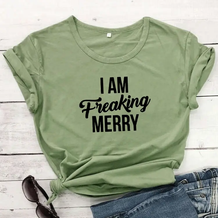 Christmas T-Shirt I Am Freaking Merry Black