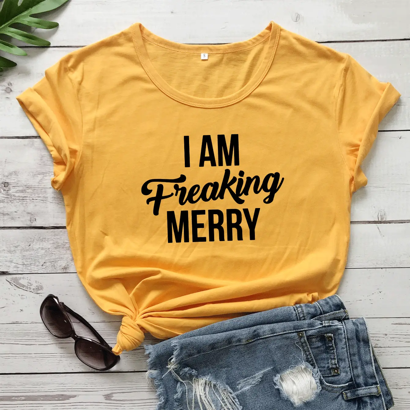 Christmas T-Shirt I Am Freaking Merry Black
