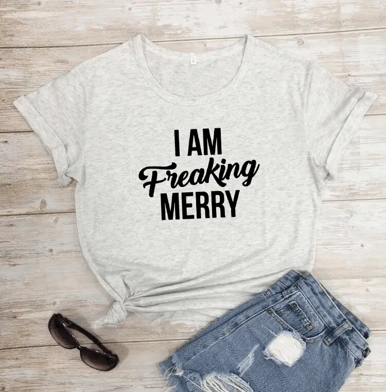 Christmas T-Shirt I Am Freaking Merry Black
