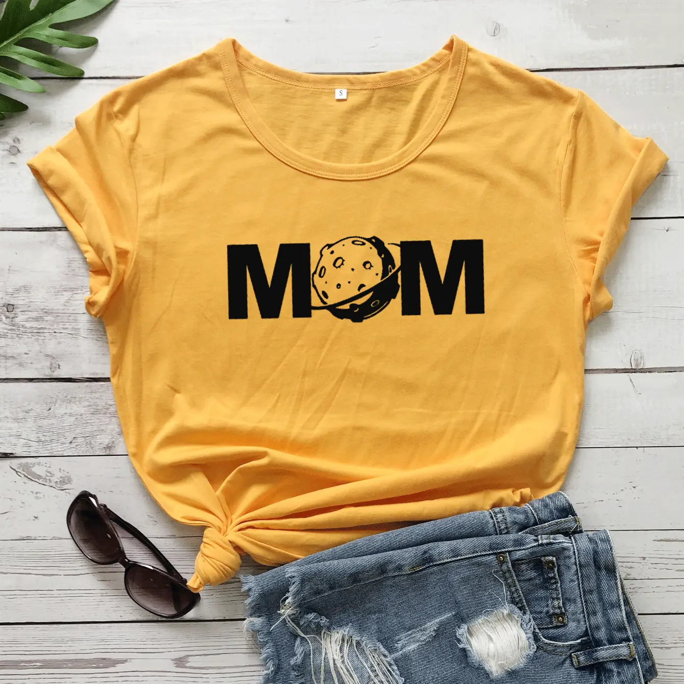 MOM Space T-Shirt Yellow Short Sleeve - Image 5
