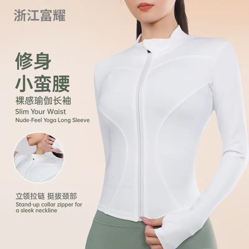 Women's Long Sleeve Yoga Top Blue Quick Dry - Image 14