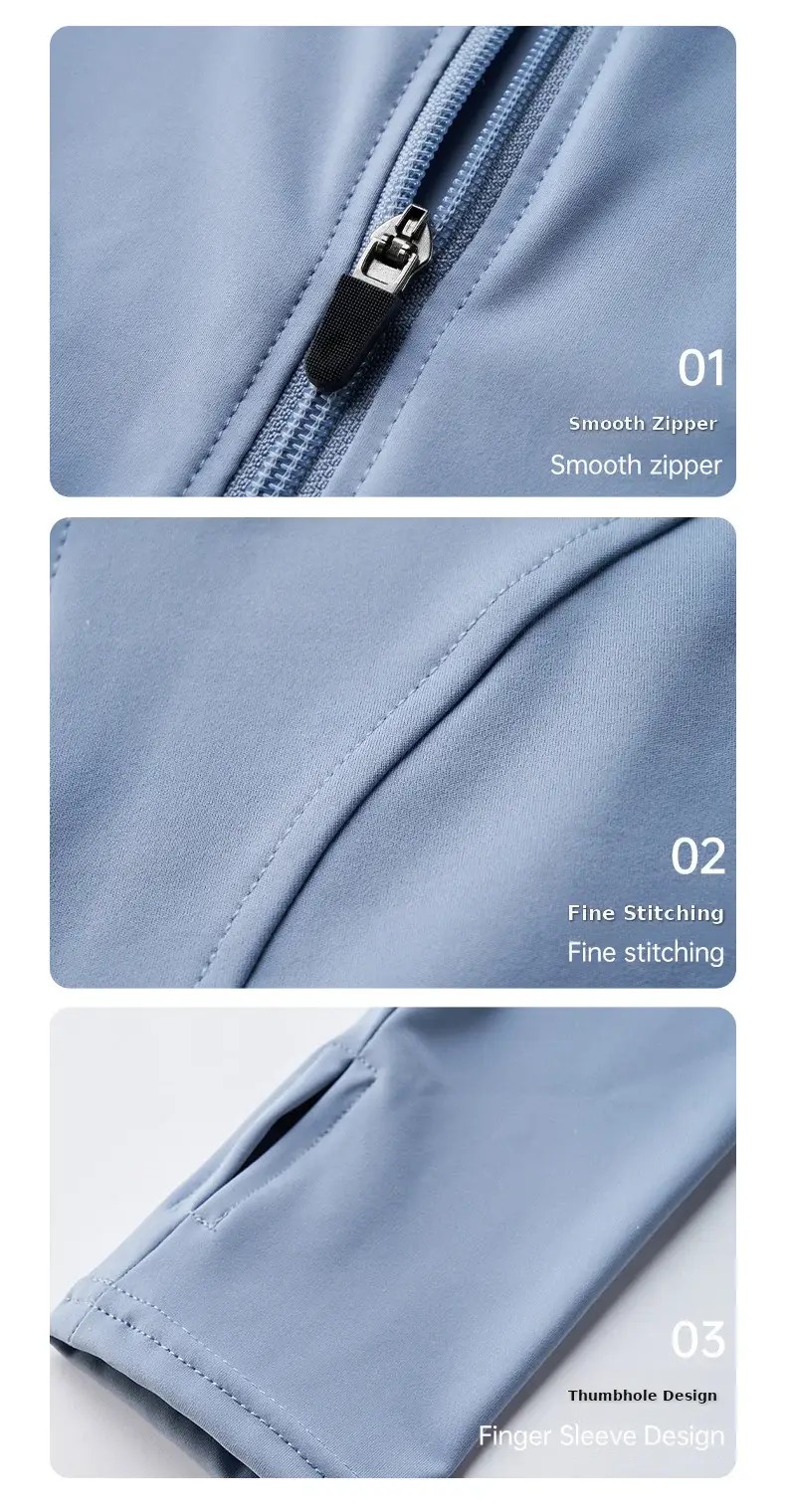 Women's Long Sleeve Yoga Top Blue Quick Dry — feature 14