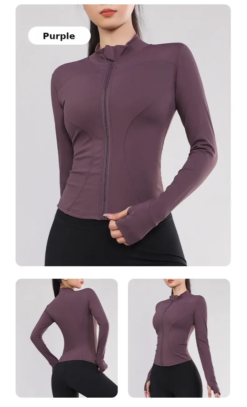 Women's Long Sleeve Yoga Top Blue Quick Dry — feature 16