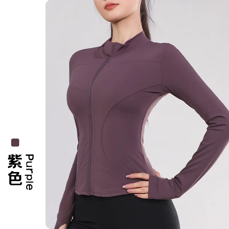 Women's Long Sleeve Yoga Top Blue Quick Dry - Image 2