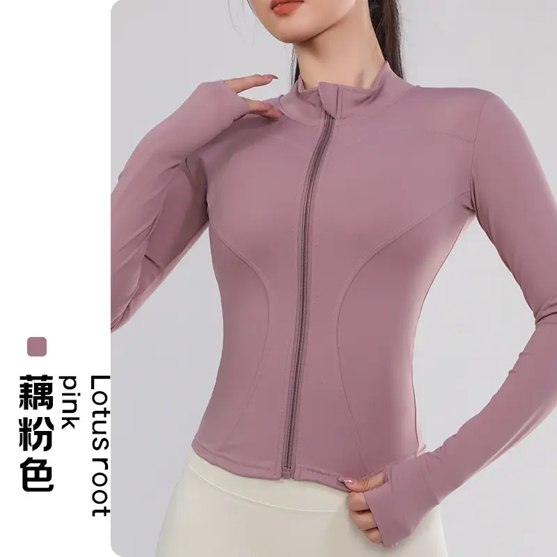 Women's Long Sleeve Yoga Top Blue Quick Dry - Image 4