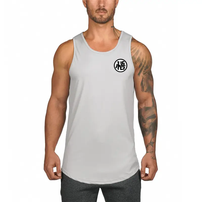 Men's White Sleeveless Waistcoat Vest Summer Training - Image 8