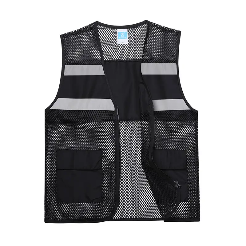 Reflective Mesh Safety Vest Multi Pocket Orange - Image 2