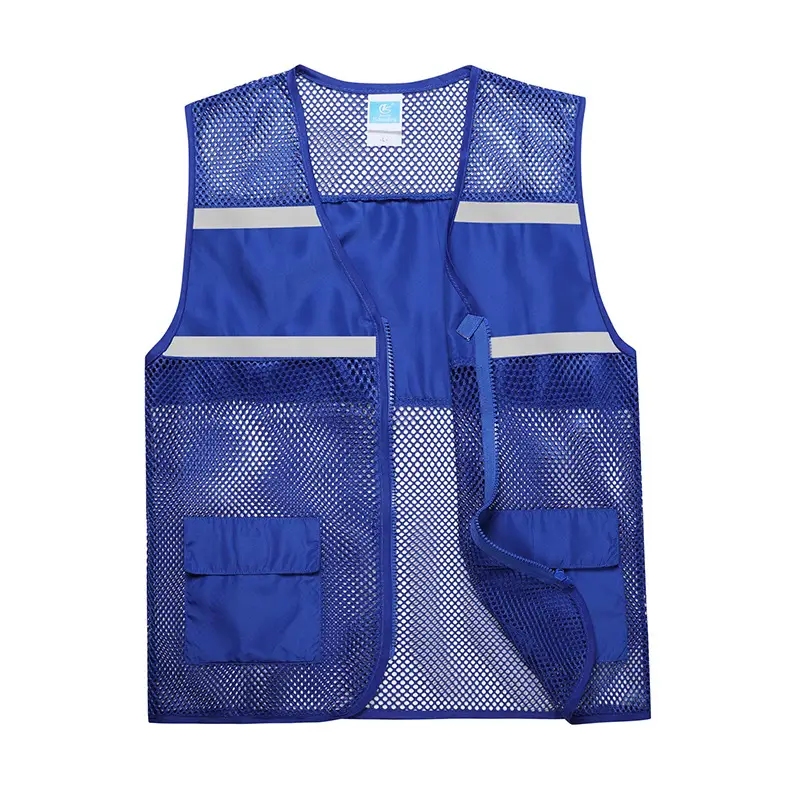 Reflective Mesh Safety Vest Multi Pocket Orange - Image 3