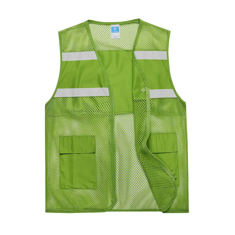 Reflective Mesh Safety Vest Multi Pocket Orange - Image 5