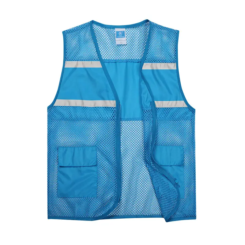 Reflective Mesh Safety Vest Multi Pocket Orange - Image 7