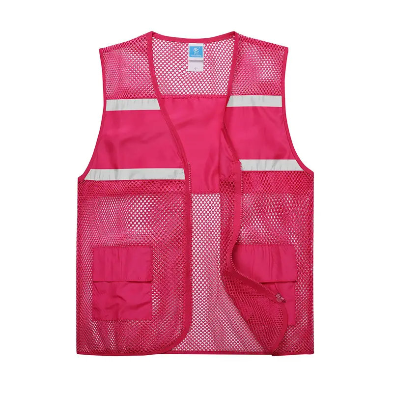 Reflective Mesh Safety Vest Multi Pocket Orange - Image 8