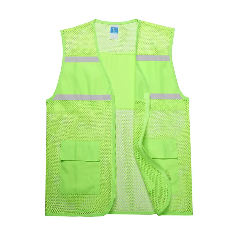 Reflective Mesh Safety Vest Multi Pocket Orange - Image 9