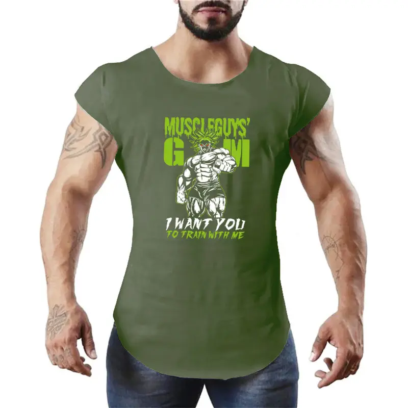 Men's Black Muscle Guy Bat Sleeve Vest Super Arthur Graphic - Image 4