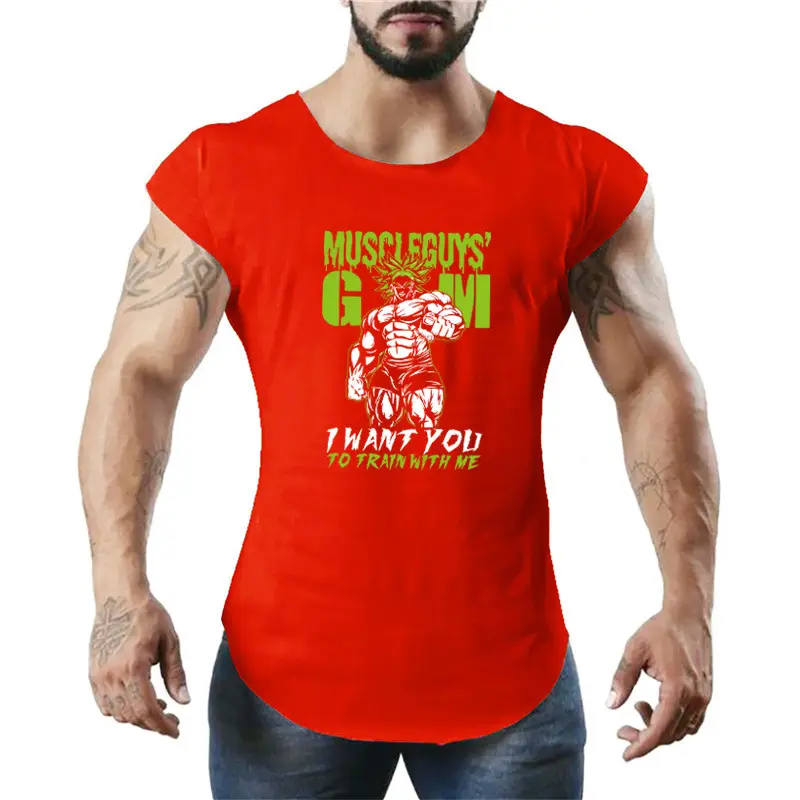 Men's Black Muscle Guy Bat Sleeve Vest Super Arthur Graphic - Image 2