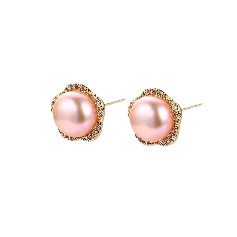 Pearl Flower Stud Earrings for Women - Image 11