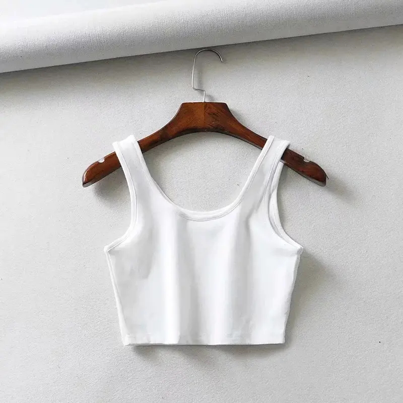 Women's White U-Neck Sports Vest Summer - Image 8